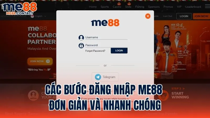 Các bước đăng nhập Me88 nhanh chóng và đơn giản